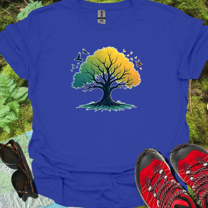 Arbre vert-jaune T-shirt tendance 