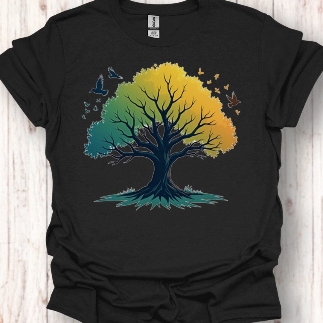 Groengele boom tijdloos T-shirt