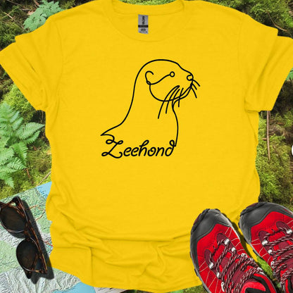Zeehond lijntekening zwart trendy T-shirt