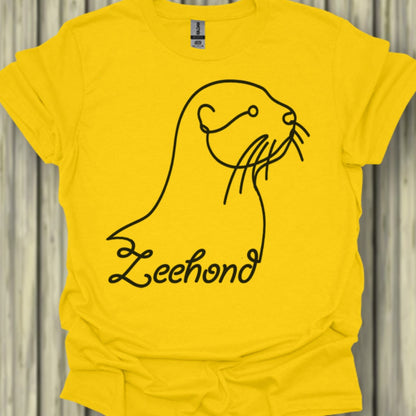 Seal line drawing black trendy T-shirt