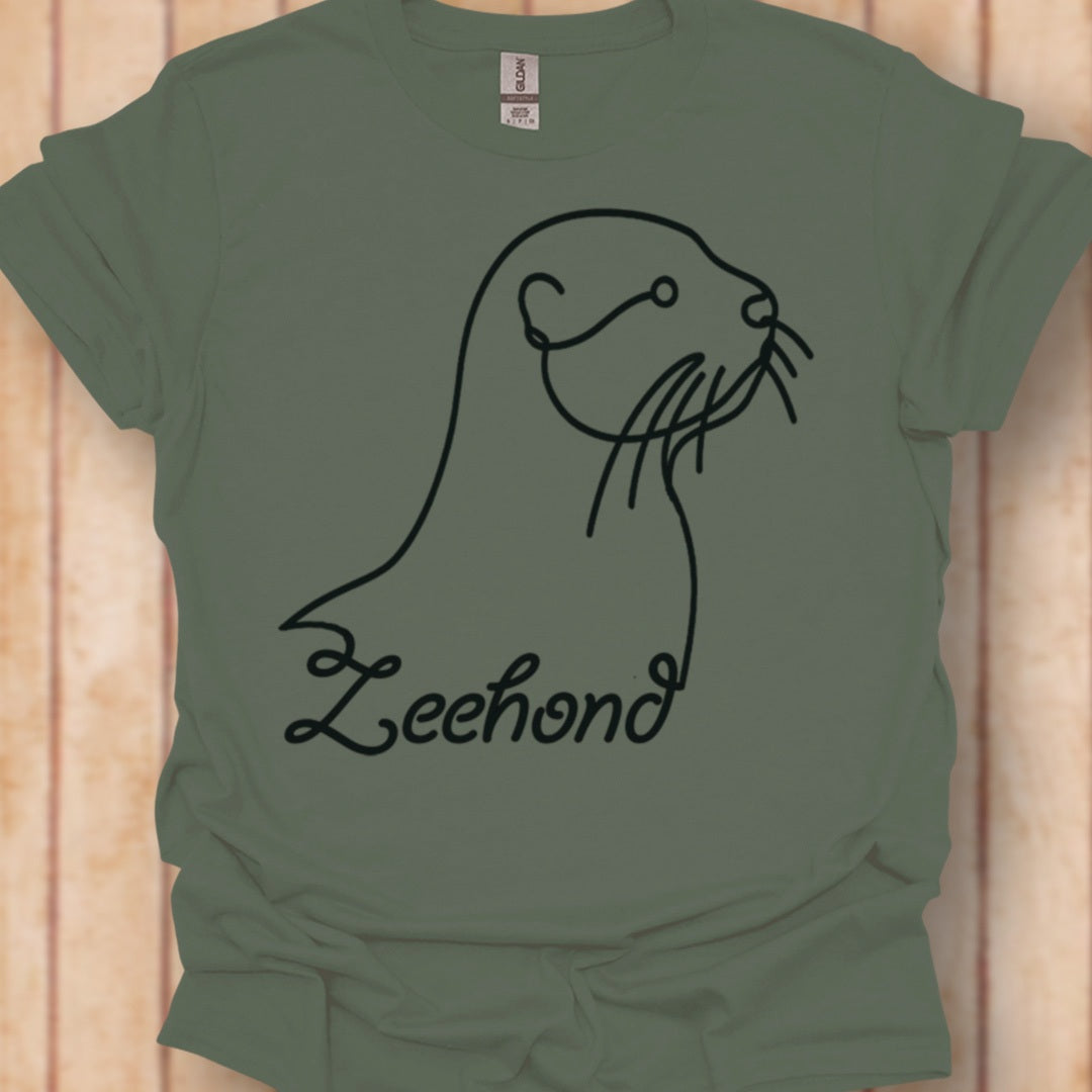 Seal line drawing black timeless T-shirt