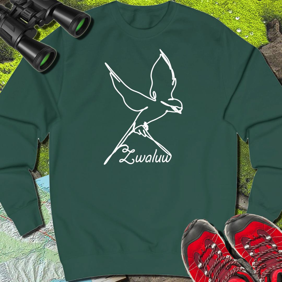 Zwaluw lijntekening wit sweatshirt