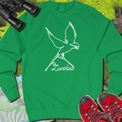 Zwaluw lijntekening wit sweatshirt