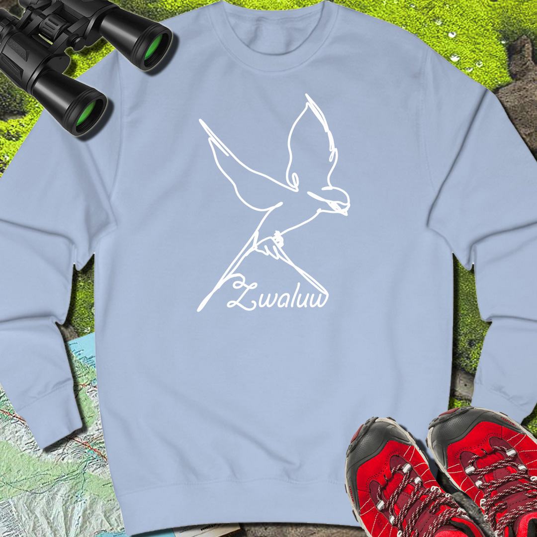 Zwaluw lijntekening wit sweatshirt
