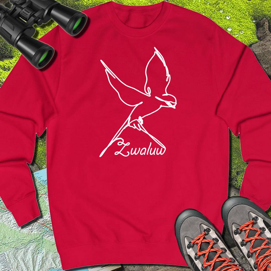 Zwaluw lijntekening wit sweatshirt