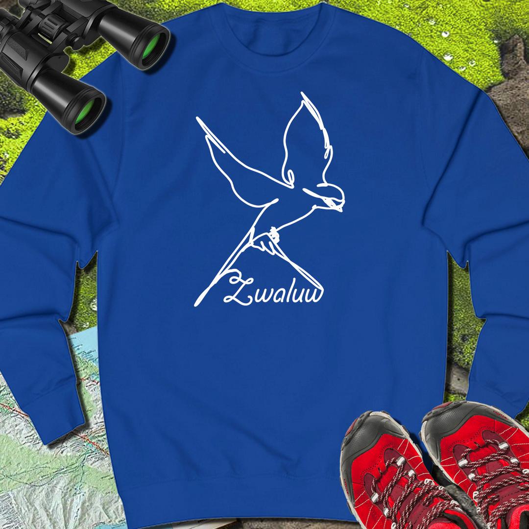 Zwaluw lijntekening wit sweatshirt