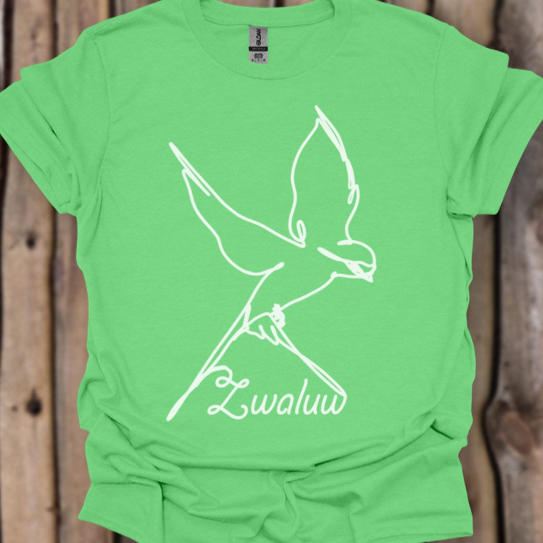 Hirondelle dessin au trait blanc T-shirt blanc tendance 