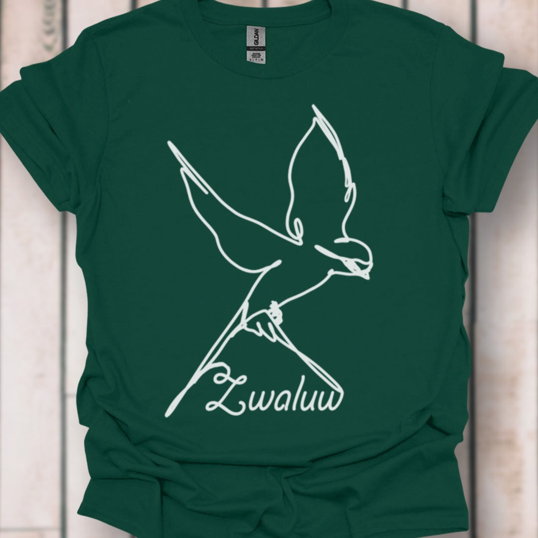 Zwaluw lijntekening wit tijdloos T-shirt