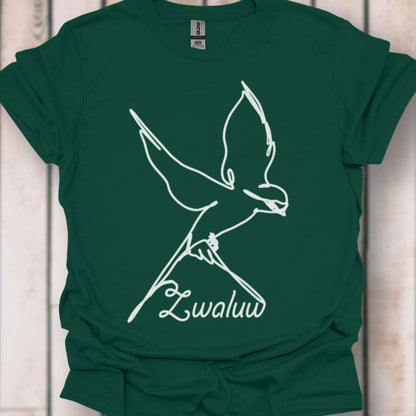 Zwaluw lijntekening wit tijdloos T-shirt