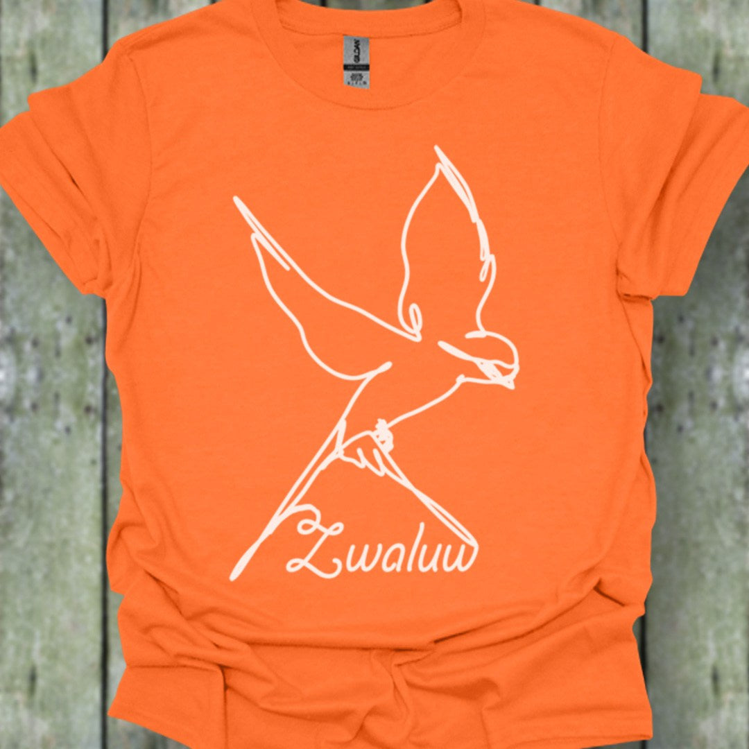 Hirondelle dessin au trait blanc T-shirt blanc tendance 