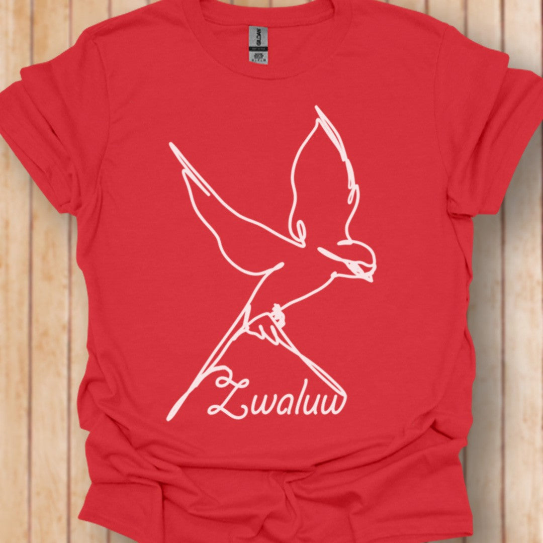 Hirondelle dessin au trait blanc T-shirt blanc tendance 