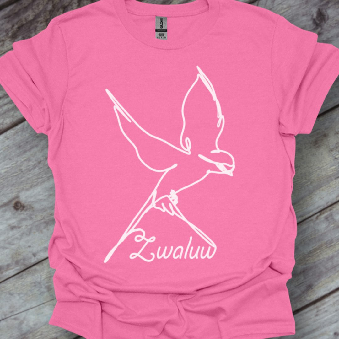 Hirondelle dessin au trait blanc T-shirt blanc tendance 