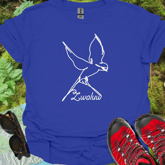 Hirondelle dessin au trait blanc T-shirt blanc tendance 