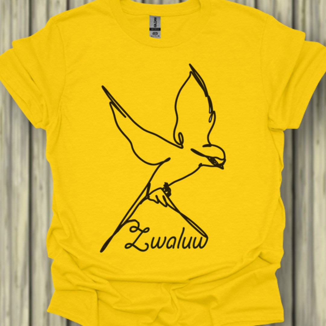 Zwaluw lijntekening zwart tendy T-shirt
