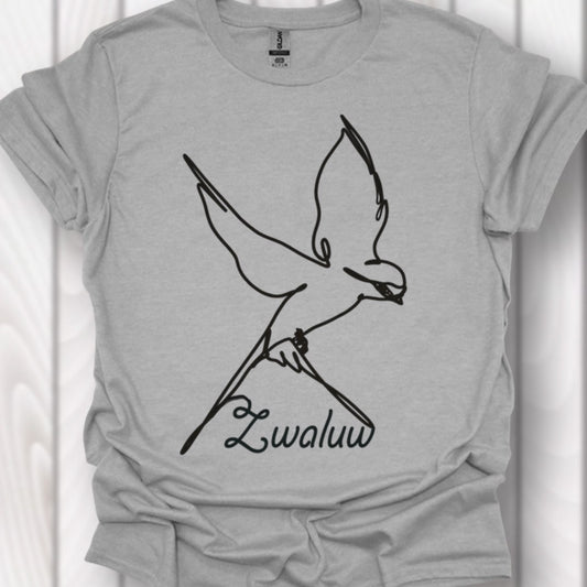 Swallow line drawing black timeless T-shirt