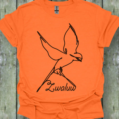Zwaluw lijntekening zwart tendy T-shirt