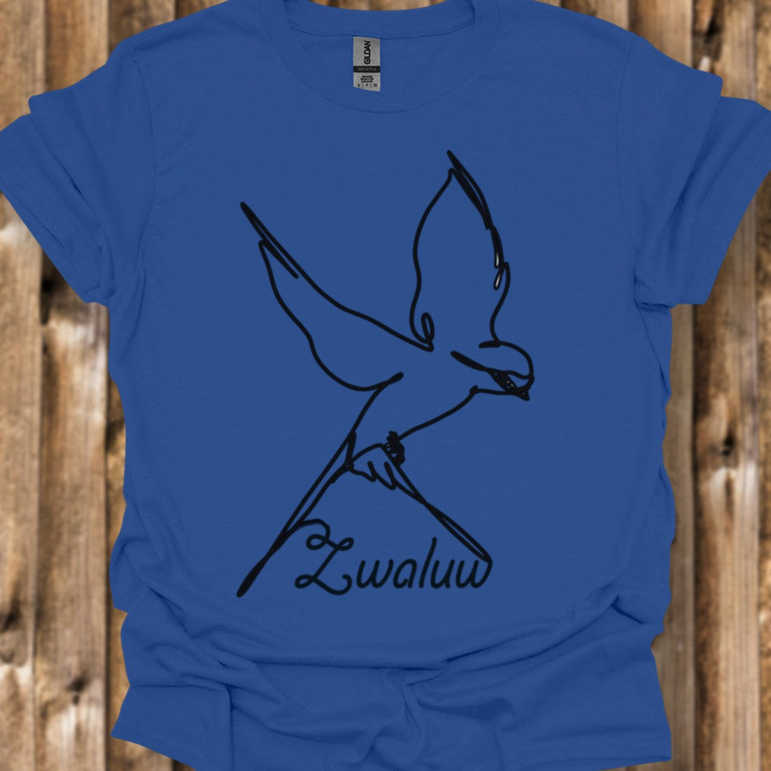 Zwaluw lijntekening zwart tendy T-shirt