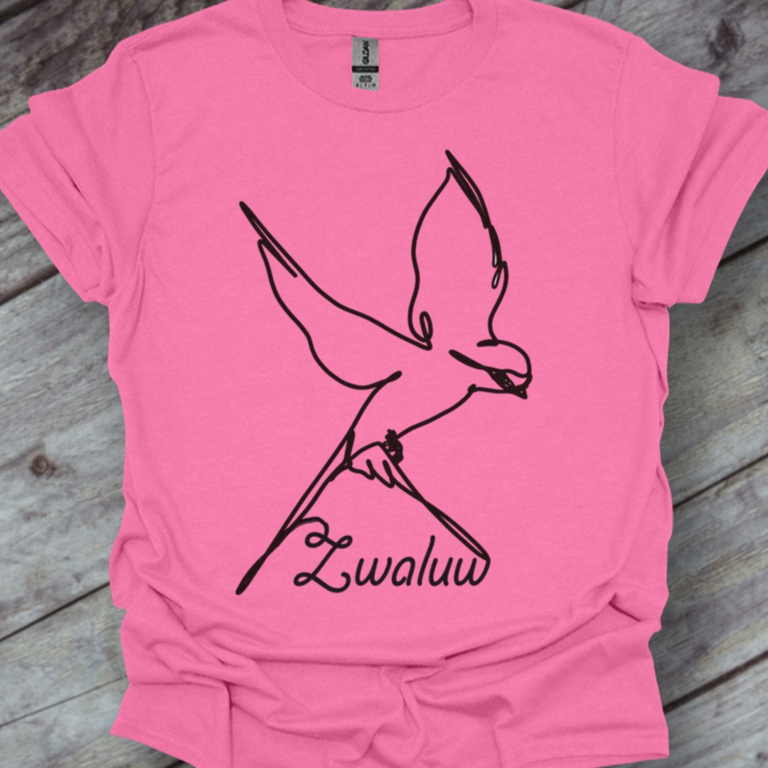 Zwaluw lijntekening zwart tendy T-shirt