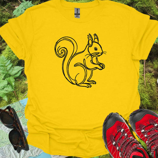 Eekhoorn zwart trendy T-shirt