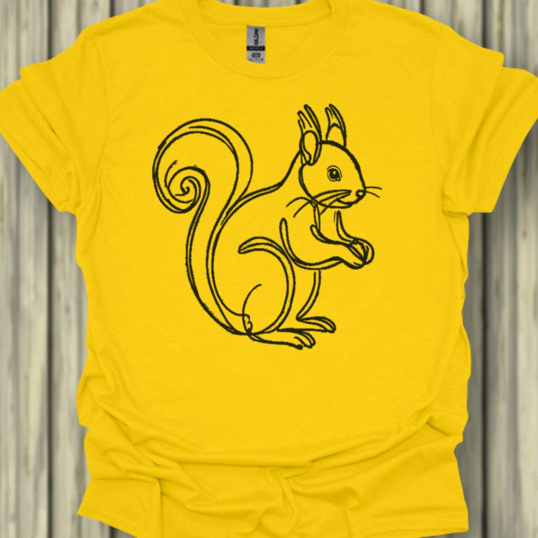 Squirrel black trendy T-shirt