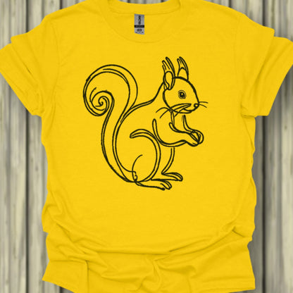Squirrel black trendy T-shirt
