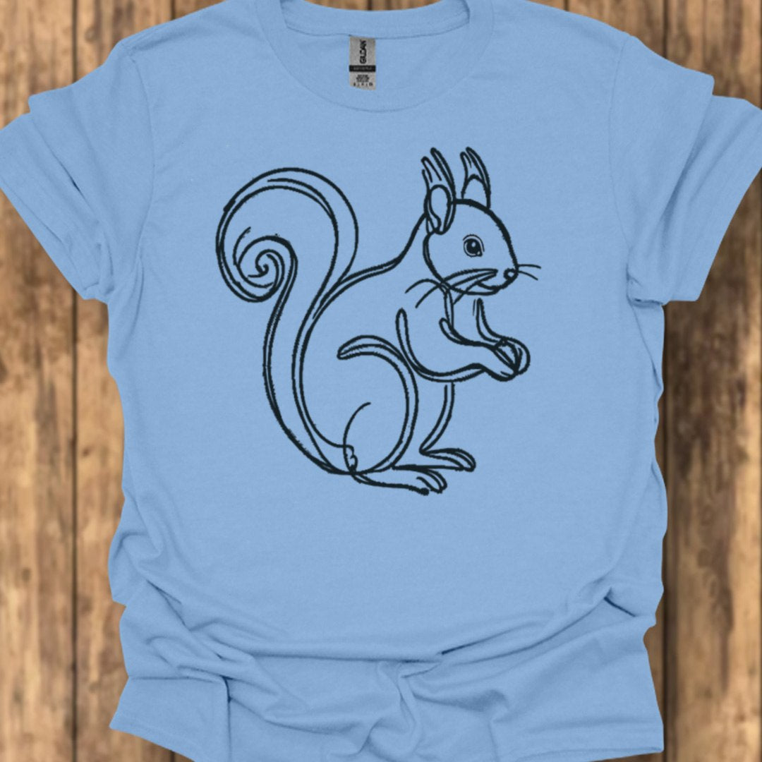 Squirrel black trendy T-shirt