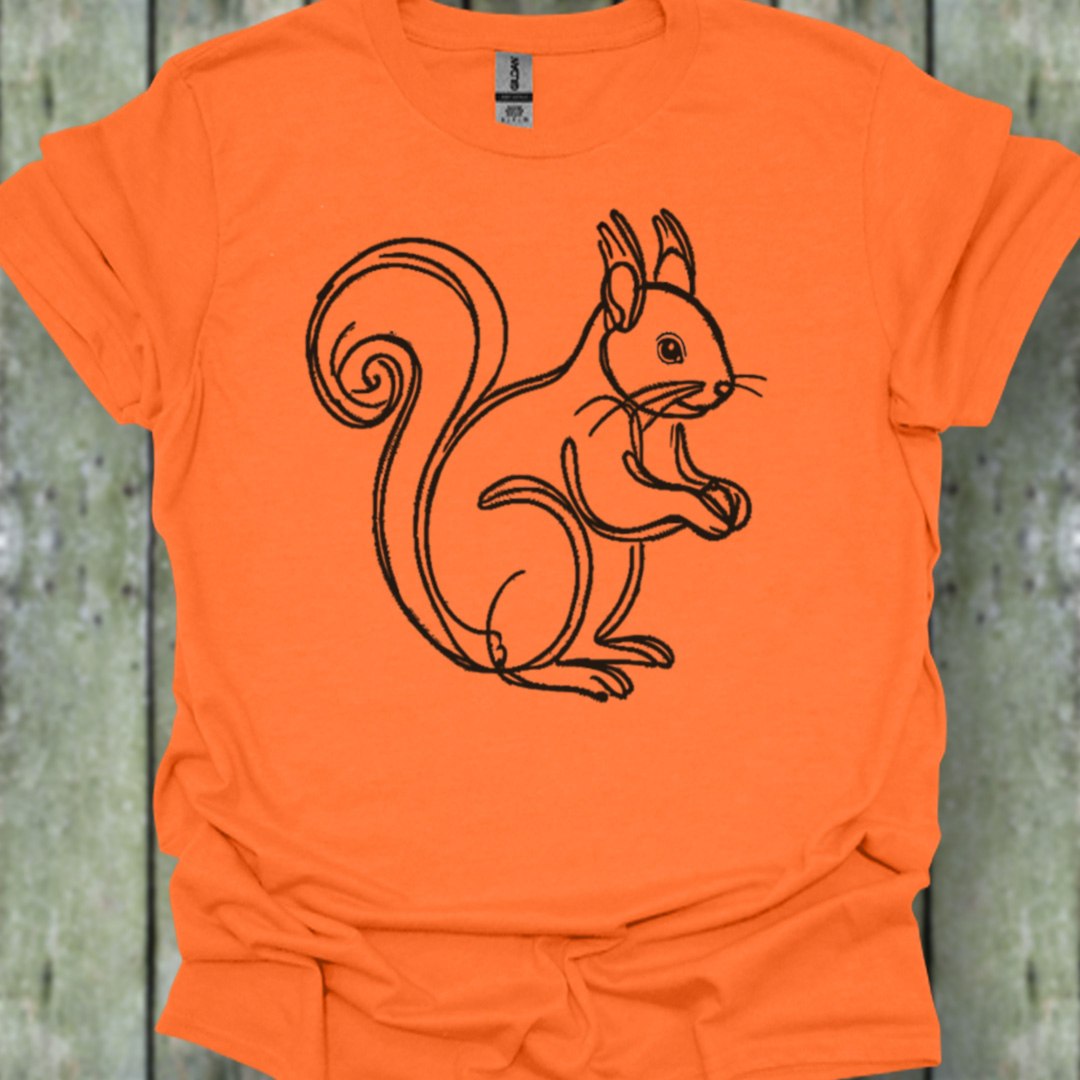 Squirrel black trendy T-shirt