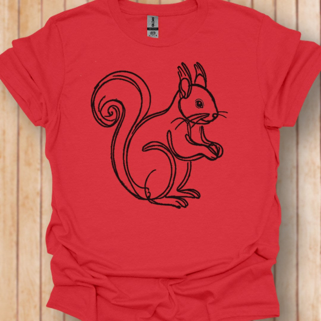 Squirrel black trendy T-shirt