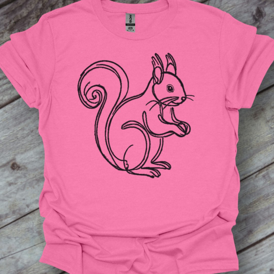 Squirrel black trendy T-shirt