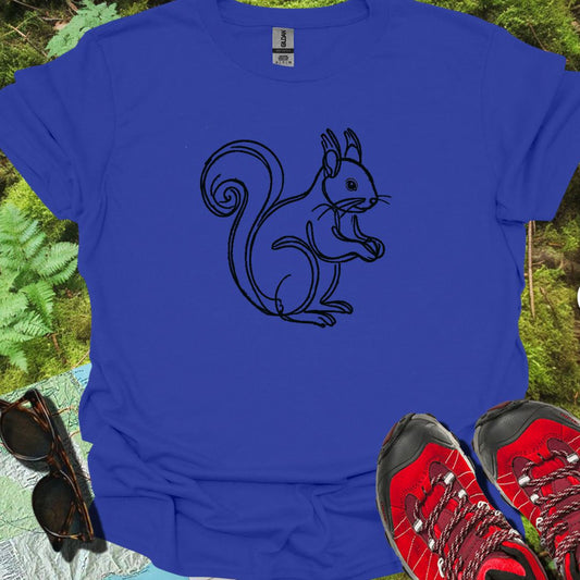 Eekhoorn zwart trendy T-shirt