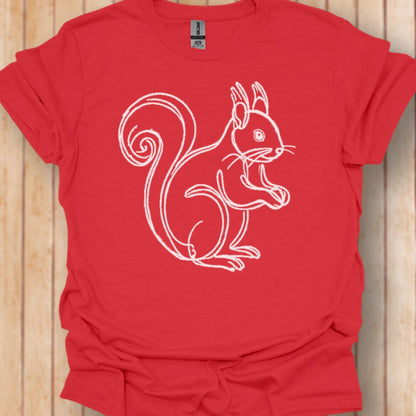 Squirrel white trendy T-shirt