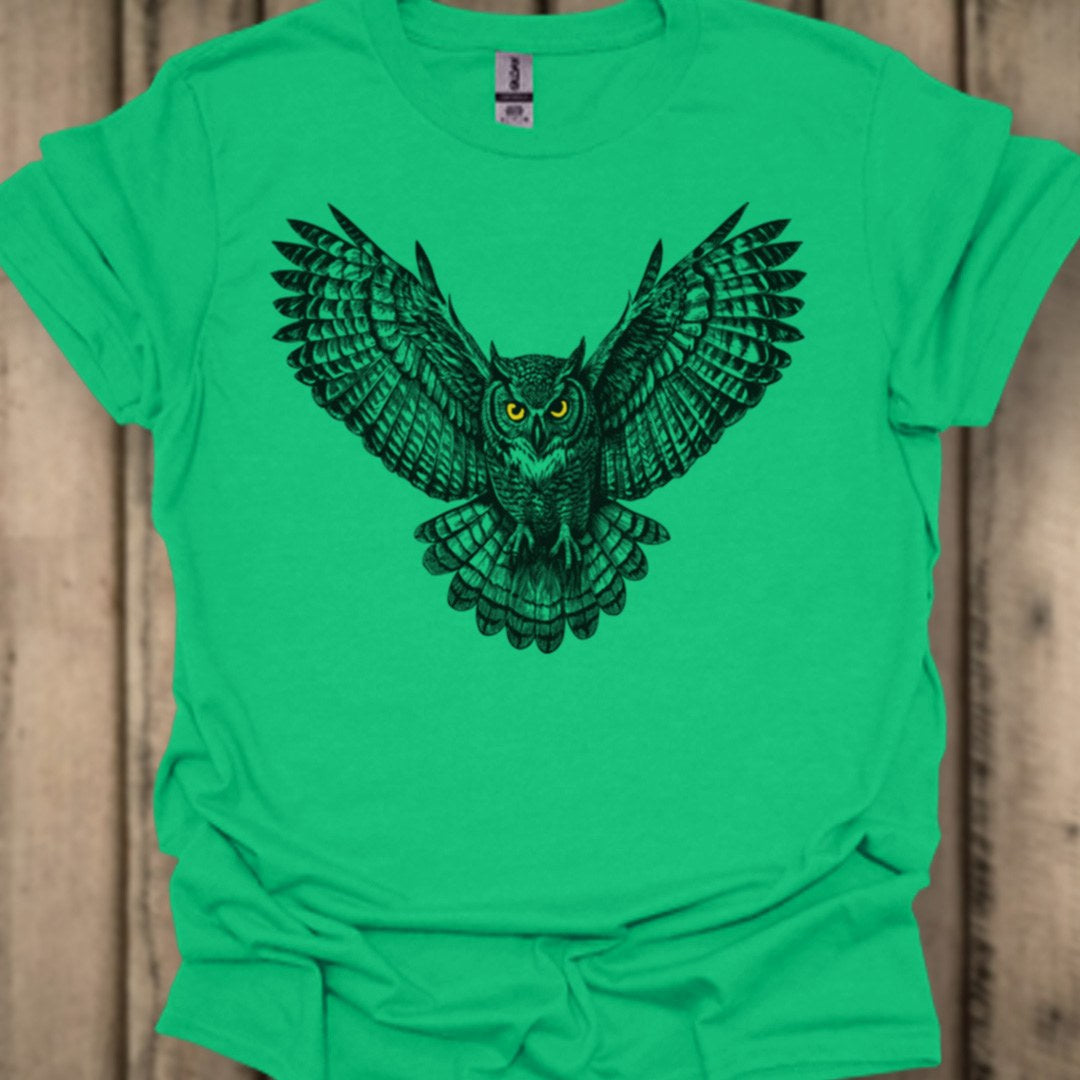 Chouette noire volante T-shirt tendance 