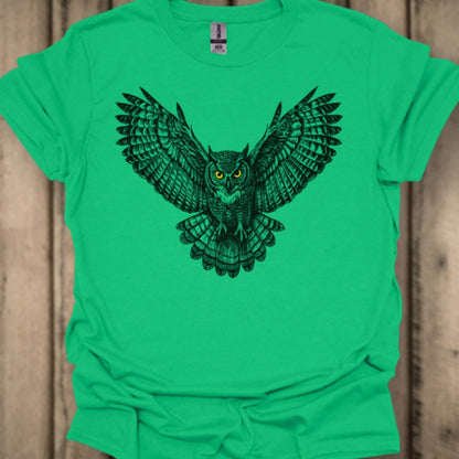 Chouette noire volante T-shirt tendance 