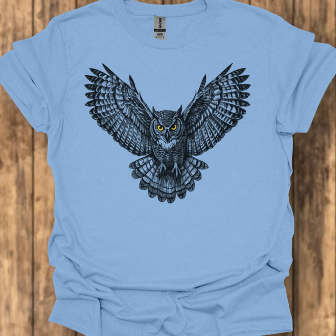 Chouette noire volante T-shirt tendance 