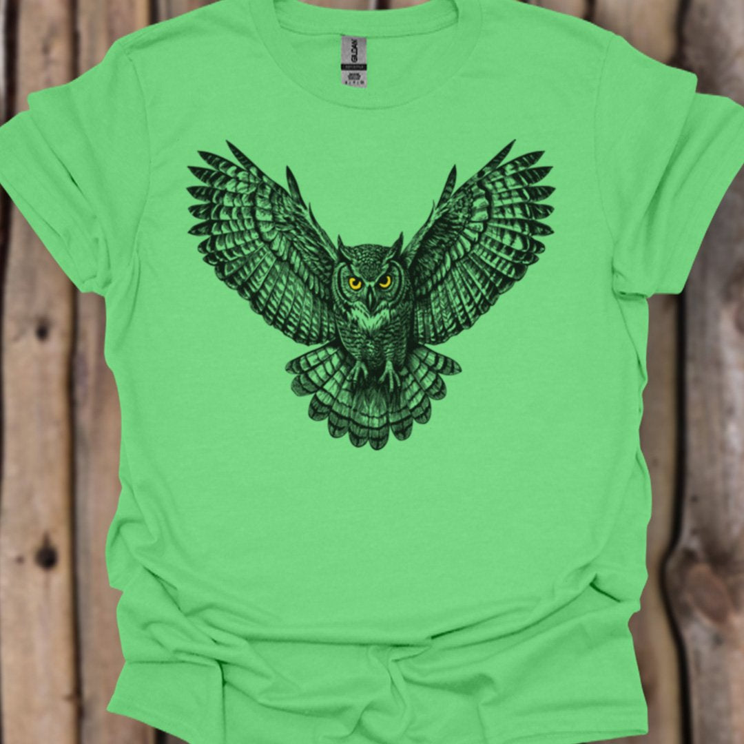 Chouette noire volante T-shirt tendance 