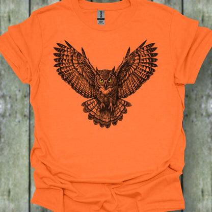 Chouette noire volante T-shirt tendance 