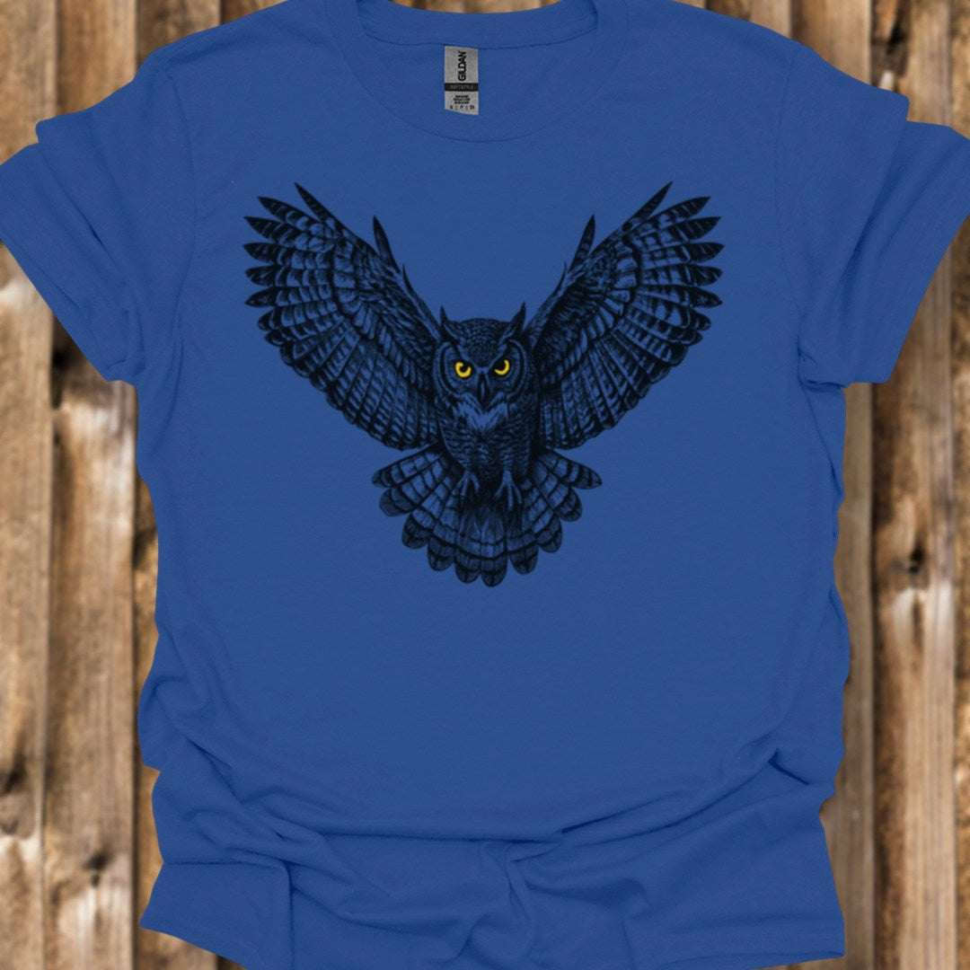 Chouette noire volante T-shirt tendance 
