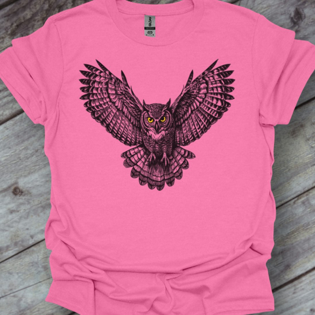 Chouette noire volante T-shirt tendance 