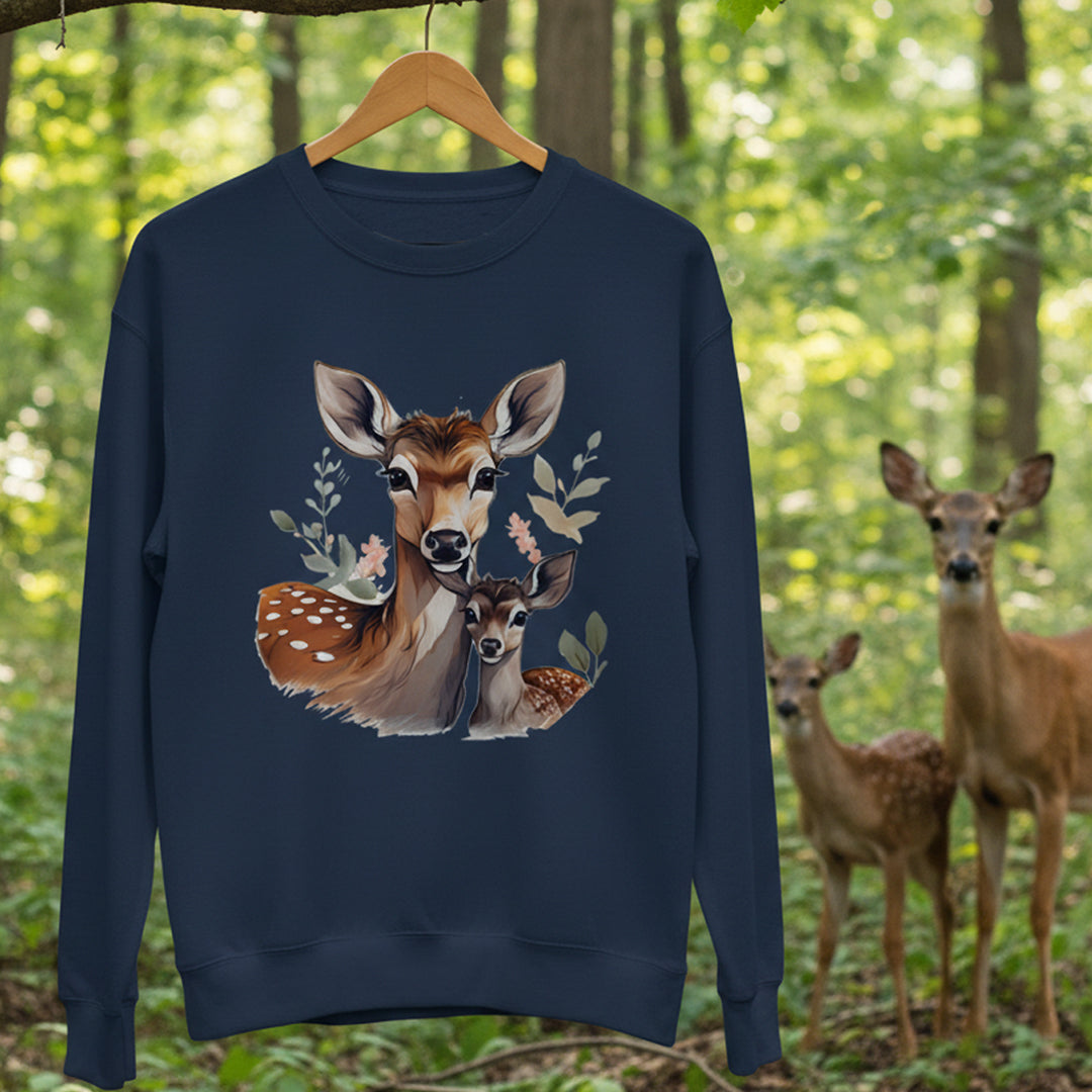 Hert moeder en kalf sweatshirt