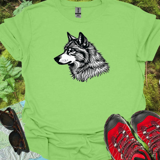 Wolf profiel trendy T-shirt