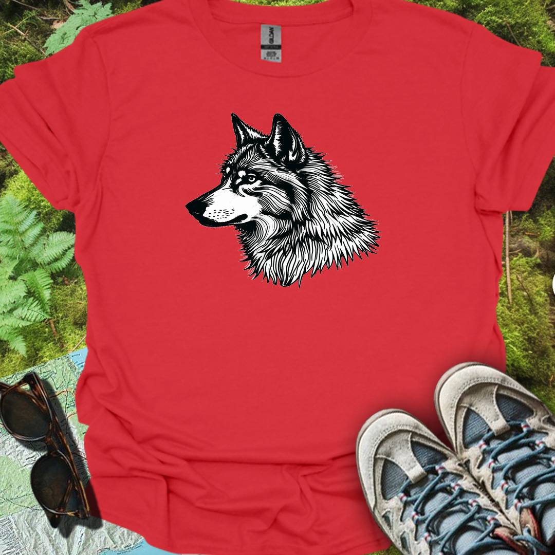 Wolf profile trendy T-shirt