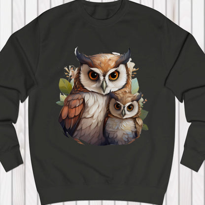 Uil met jong sweatshirt
