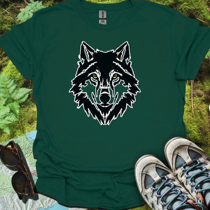 Loup noir et blanc T-shirt intemporel 