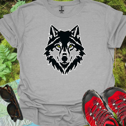 Loup noir et blanc T-shirt intemporel 