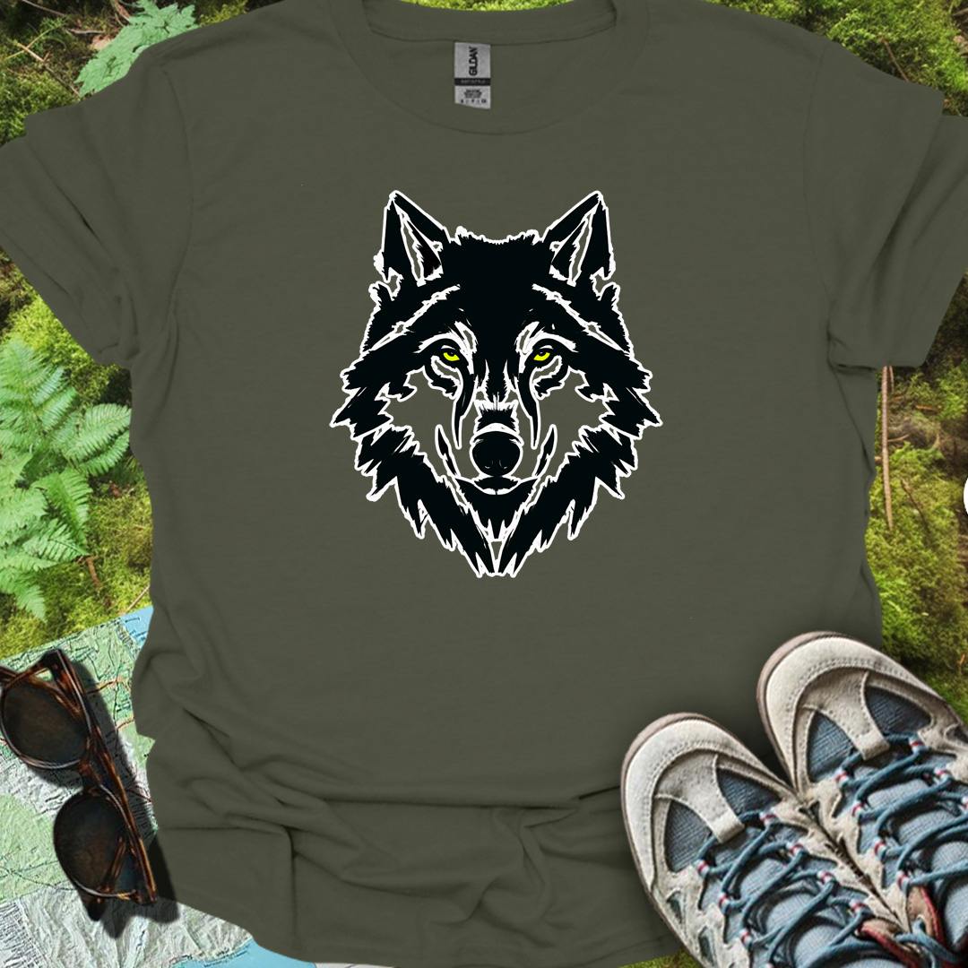 Loup noir et blanc T-shirt intemporel 