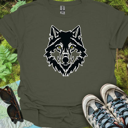 Loup noir et blanc T-shirt intemporel 
