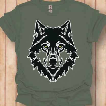 Black and white wolf timeless T-shirt