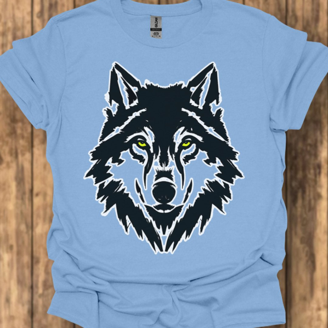 Black and white wolf trendy T-shirt