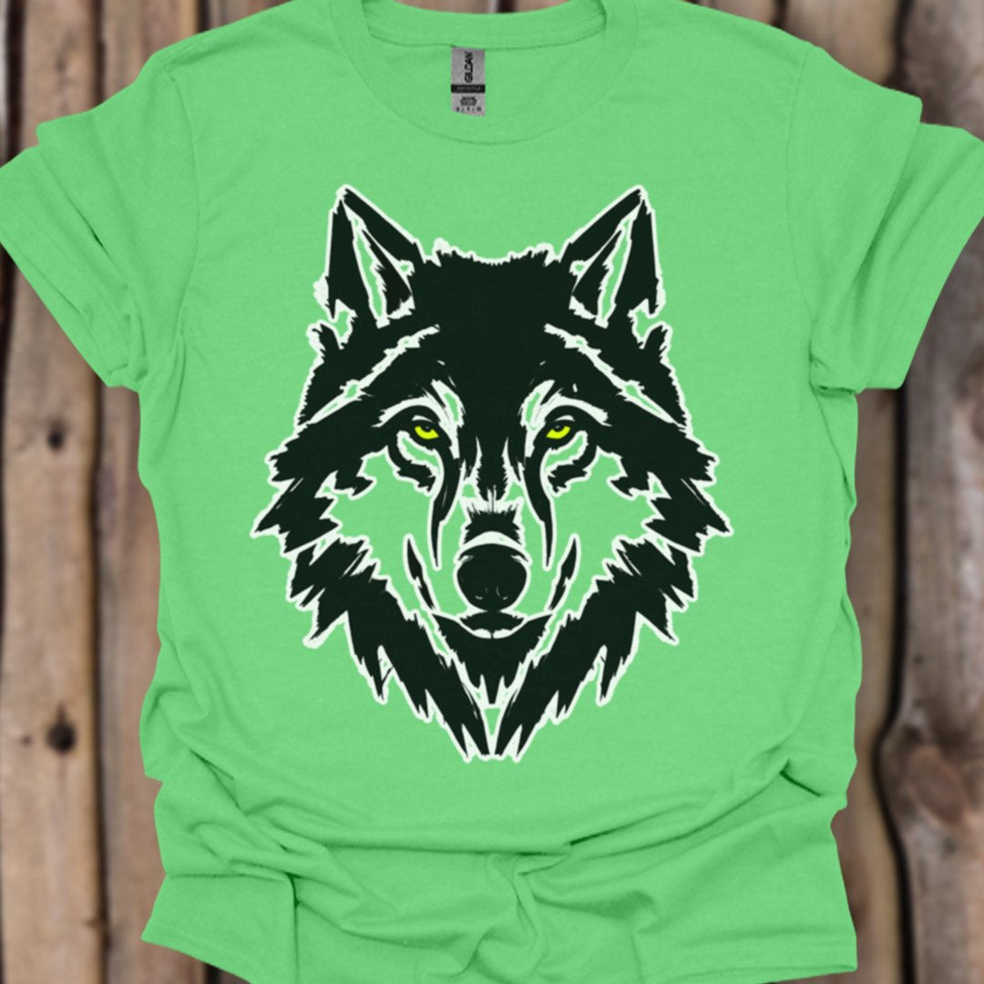 Black and white wolf trendy T-shirt