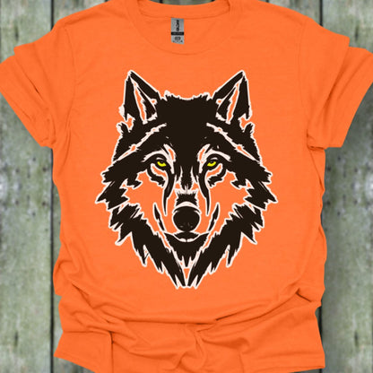 Black and white wolf trendy T-shirt